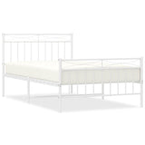 Vidaxl bedframe met hoofd- en voeteneinde metaal wit 100x200 cm