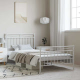 Vidaxl bedframe met hoofd- en voeteneinde metaal wit 100x200 cm