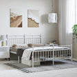 Vidaxl bedframe met hoofd- en voeteneinde metaal wit 150x200 cm