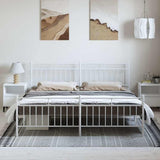 Vidaxl bedframe met hoofd- en voeteneinde metaal wit 183x213 cm
