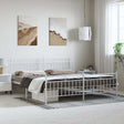 Vidaxl bedframe met hoofd- en voeteneinde metaal wit 183x213 cm