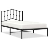 Vidaxl bedframe met hoofdbord metaal zwart 100x190 cm