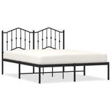 Vidaxl bedframe met hoofdbord metaal zwart 135x190 cm