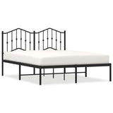 Vidaxl bedframe met hoofdbord metaal zwart 140x190 cm