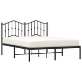 Vidaxl bedframe met hoofdbord metaal zwart 140x190 cm