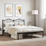Vidaxl bedframe met hoofdbord metaal zwart 140x190 cm