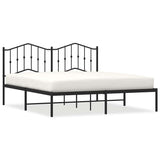 Vidaxl bedframe met hoofdbord metaal zwart 183x213 cm