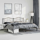 Vidaxl bedframe met hoofdbord metaal zwart 183x213 cm