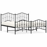 Vidaxl bedframe met hoofd- en voeteneinde metaal zwart 183x213 cm