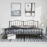 Vidaxl bedframe met hoofd- en voeteneinde metaal zwart 183x213 cm