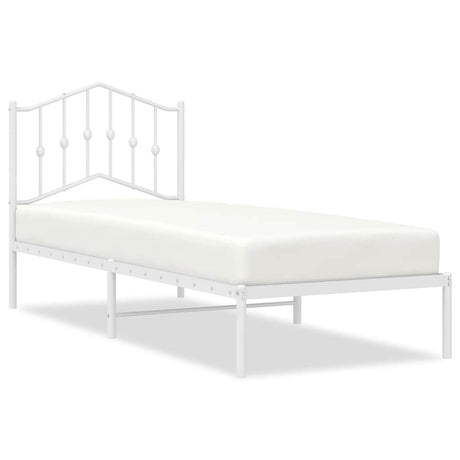 Vidaxl bedframe met hoofdbord metaal wit 80x200 cm