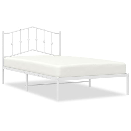 Vidaxl bedframe met hoofdbord metaal wit 100x200 cm