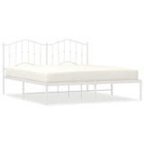 Vidaxl bedframe met hoofdbord metaal wit 160x200 cm
