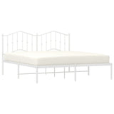 Vidaxl bedframe met hoofdbord metaal wit 160x200 cm