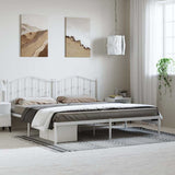 Vidaxl bedframe met hoofdbord metaal wit 183x213 cm