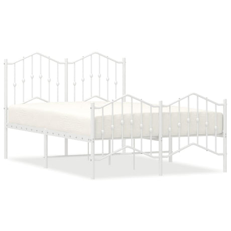 Vidaxl bedframe met hoofd- en voeteneinde metaal wit 120x190 cm