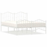 Vidaxl bedframe met hoofd- en voeteneinde metaal wit 135x190 cm