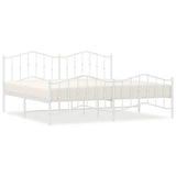 Vidaxl bedframe met hoofd- en voeteneinde metaal wit 193x203 cm