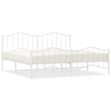 Vidaxl bedframe met hoofd- en voeteneinde metaal wit 200x200 cm