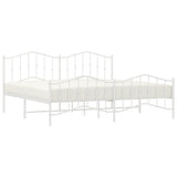 Vidaxl bedframe met hoofd- en voeteneinde metaal wit 200x200 cm