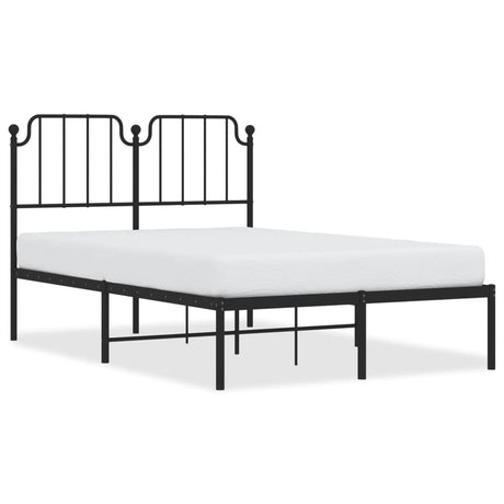 Vidaxl bedframe met hoofdbord metaal zwart 120x190 cm