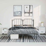 Vidaxl bedframe met hoofdbord metaal zwart 150x200 cm