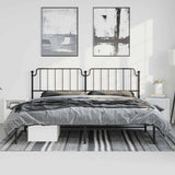 Vidaxl bedframe met hoofdbord metaal zwart 193x203 cm