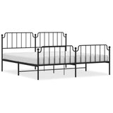 Vidaxl bedframe met hoofd- en voeteneinde metaal zwart 193x203 cm