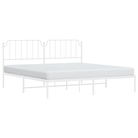 Vidaxl bedframe met hoofdbord metaal wit 200x200 cm