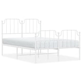 Vidaxl bedframe met hoofd- en voeteneinde metaal wit 120x200 cm