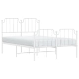 Vidaxl bedframe met hoofd- en voeteneinde metaal wit 120x200 cm
