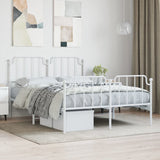 Vidaxl bedframe met hoofd- en voeteneinde metaal wit 140x190 cm