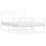 Vidaxl bedframe met hoofd- en voeteneinde metaal wit 150x200 cm