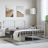 Vidaxl bedframe met hoofd- en voeteneinde metaal wit 150x200 cm