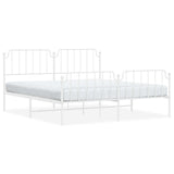 Vidaxl bedframe met hoofd- en voeteneinde metaal wit 183x213 cm