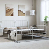 Vidaxl bedframe met hoofd- en voeteneinde metaal wit 183x213 cm