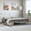 Vidaxl bedframe met hoofd- en voeteneinde metaal wit 193x203 cm