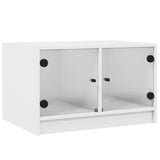 Vidaxl salontafel met glazen deuren 68x50x42 cm wit