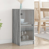 Vidaxl bijzetkast met glazen deuren 35x37x75,5 cm grijs sonoma eiken
