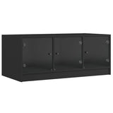 Vidaxl salontafel met glazen deuren 102x50x42 cm zwart