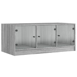 Vidaxl salontafel met glazen deuren 102x50x42 cm grijs sonoma eiken