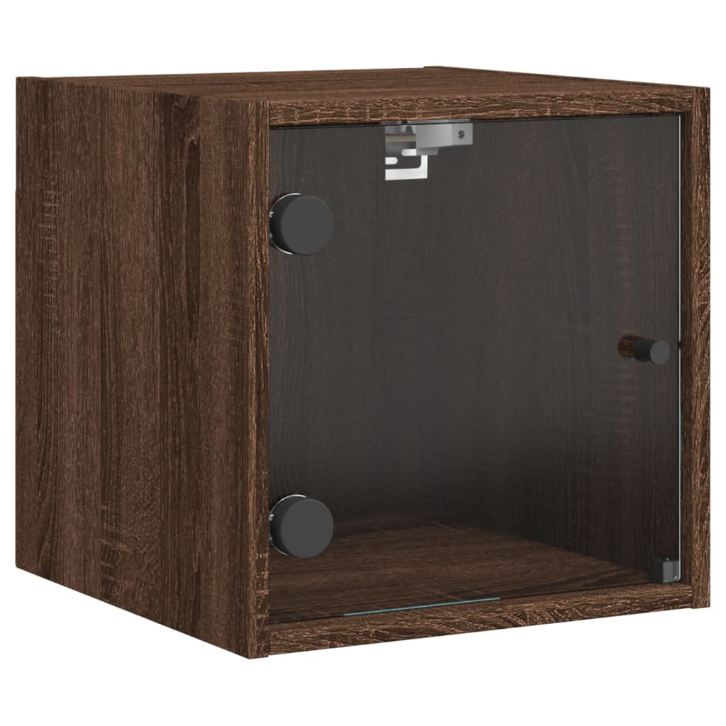 Vidaxl nachtkastje met glazen deur 35x37x35 cm bruin eikenkleur