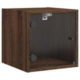 Vidaxl nachtkastje met glazen deur 35x37x35 cm bruin eikenkleur