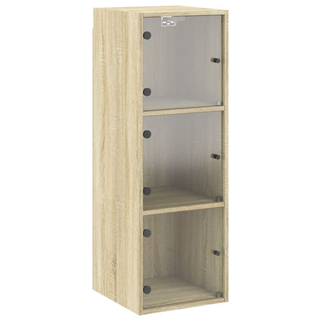 Vidaxl wandkast met glazen deuren 35x37x100 cm sonoma eikenkleurig