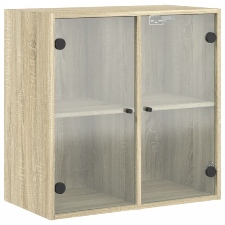 Vidaxl wandkast met glazen deuren 68x37x68,5 cm sonoma eikenkleurig