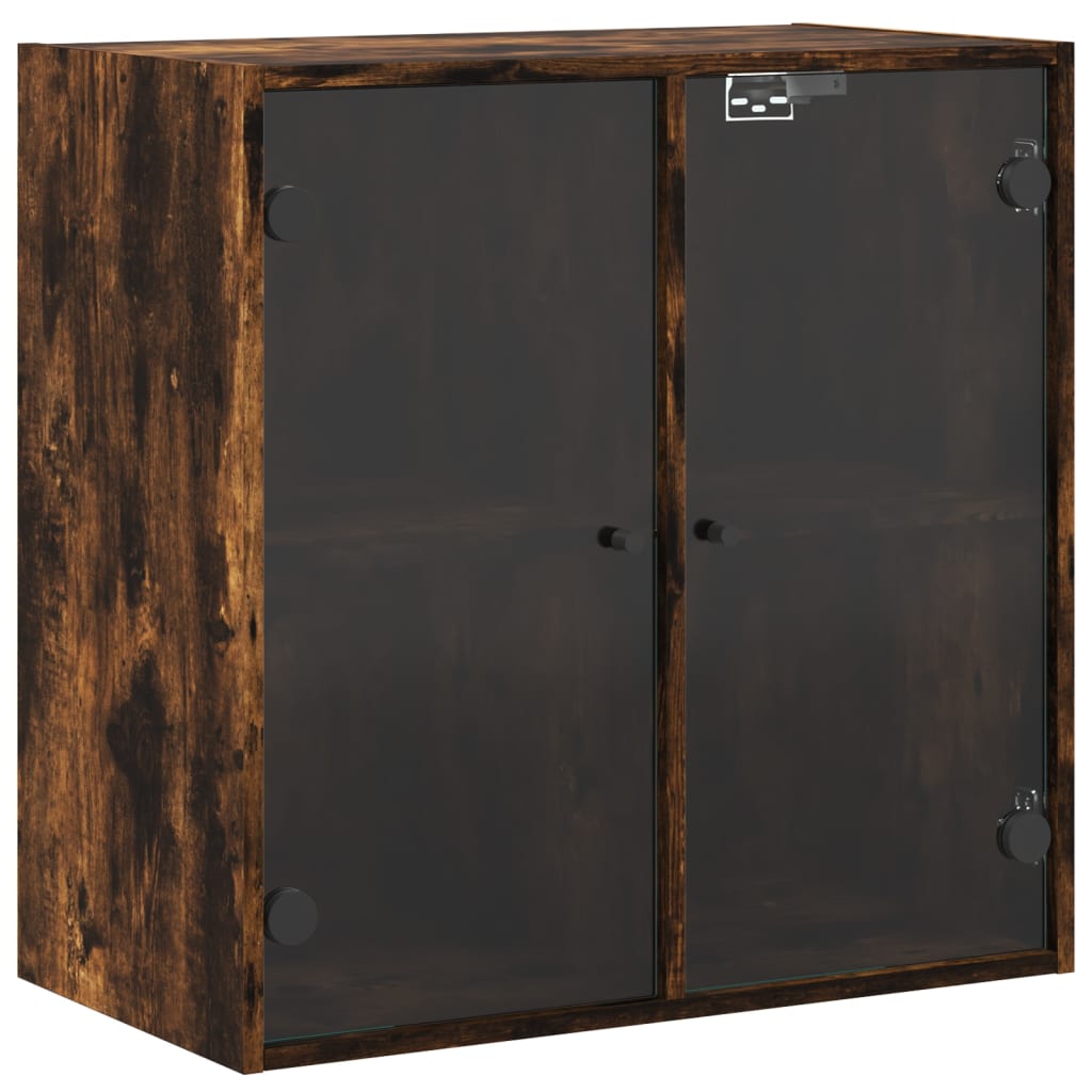 Vidaxl wandkast met glazen deuren 68x37x68,5 cm gerookt eikenkleurig