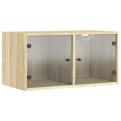 Vidaxl wandkast met glazen deuren 68,5x37x35 cm sonoma eikenkleurig