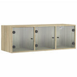 Vidaxl wandkast met glazen deuren 102x37x35 cm sonoma eikenkleurig