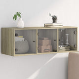 Vidaxl wandkast met glazen deuren 102x37x35 cm sonoma eikenkleurig