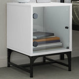 Vidaxl nachtkastje met glazen deur 35x37x50 cm wit